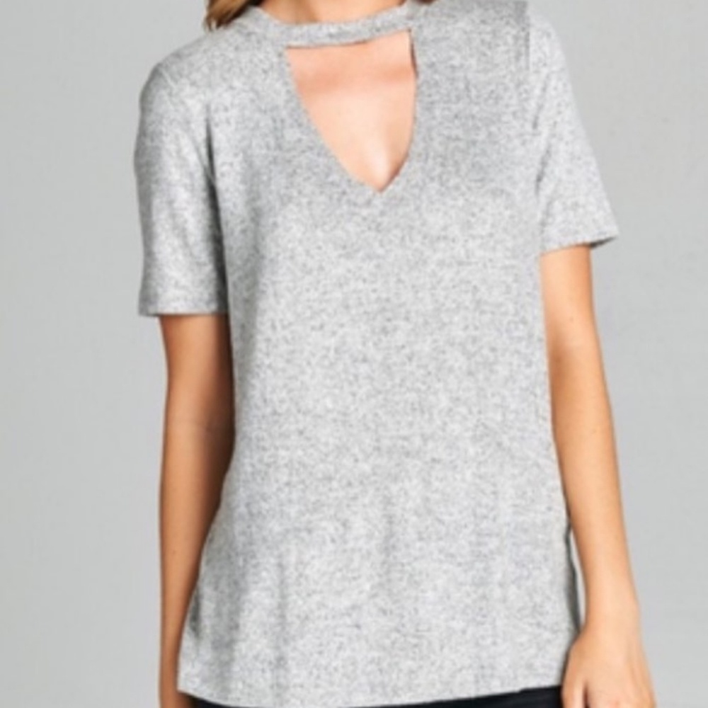 Super Soft Grey Choker Top
